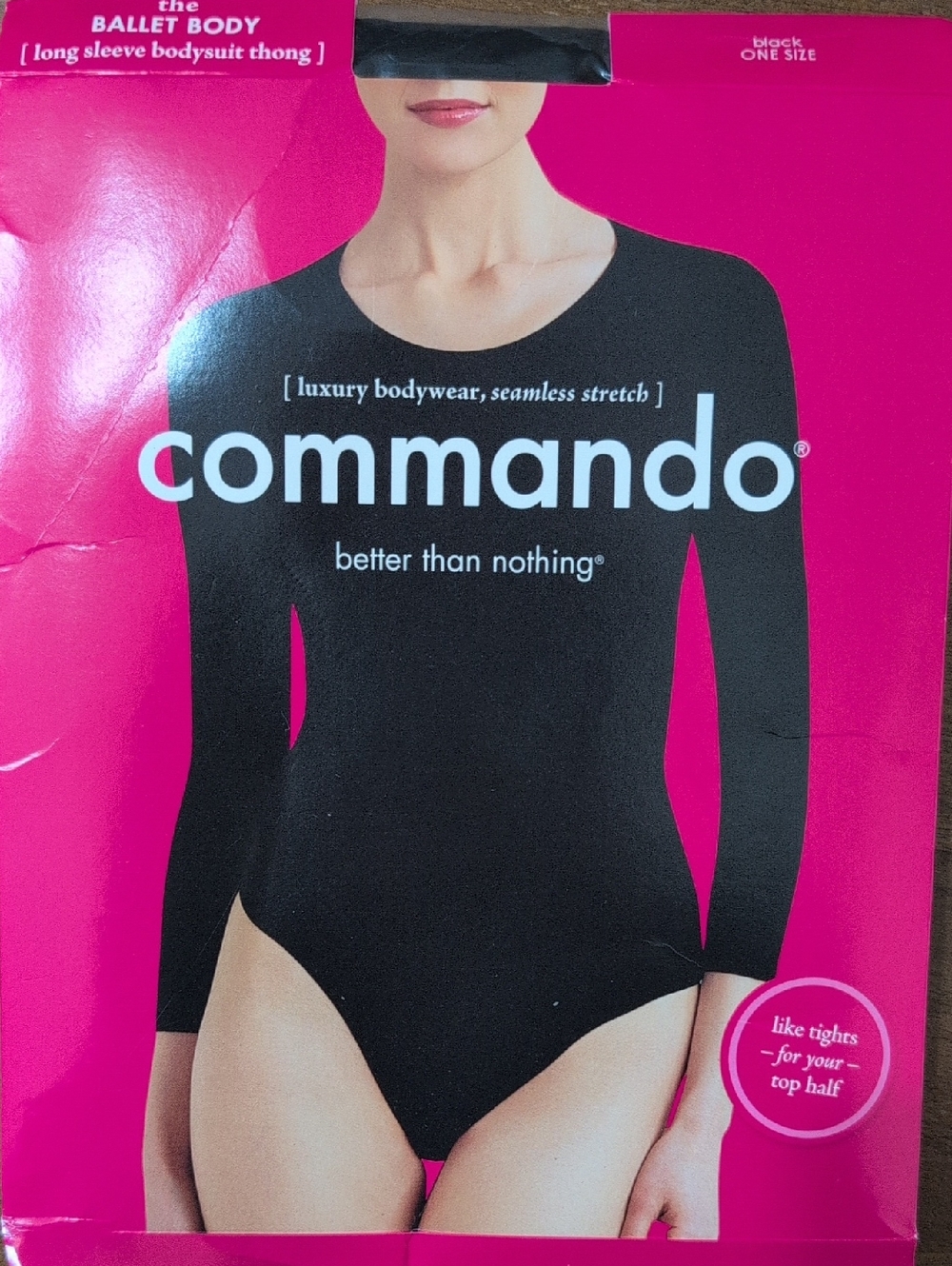 Commando Black Long Sleeve Seamless Ballet Bodysuit